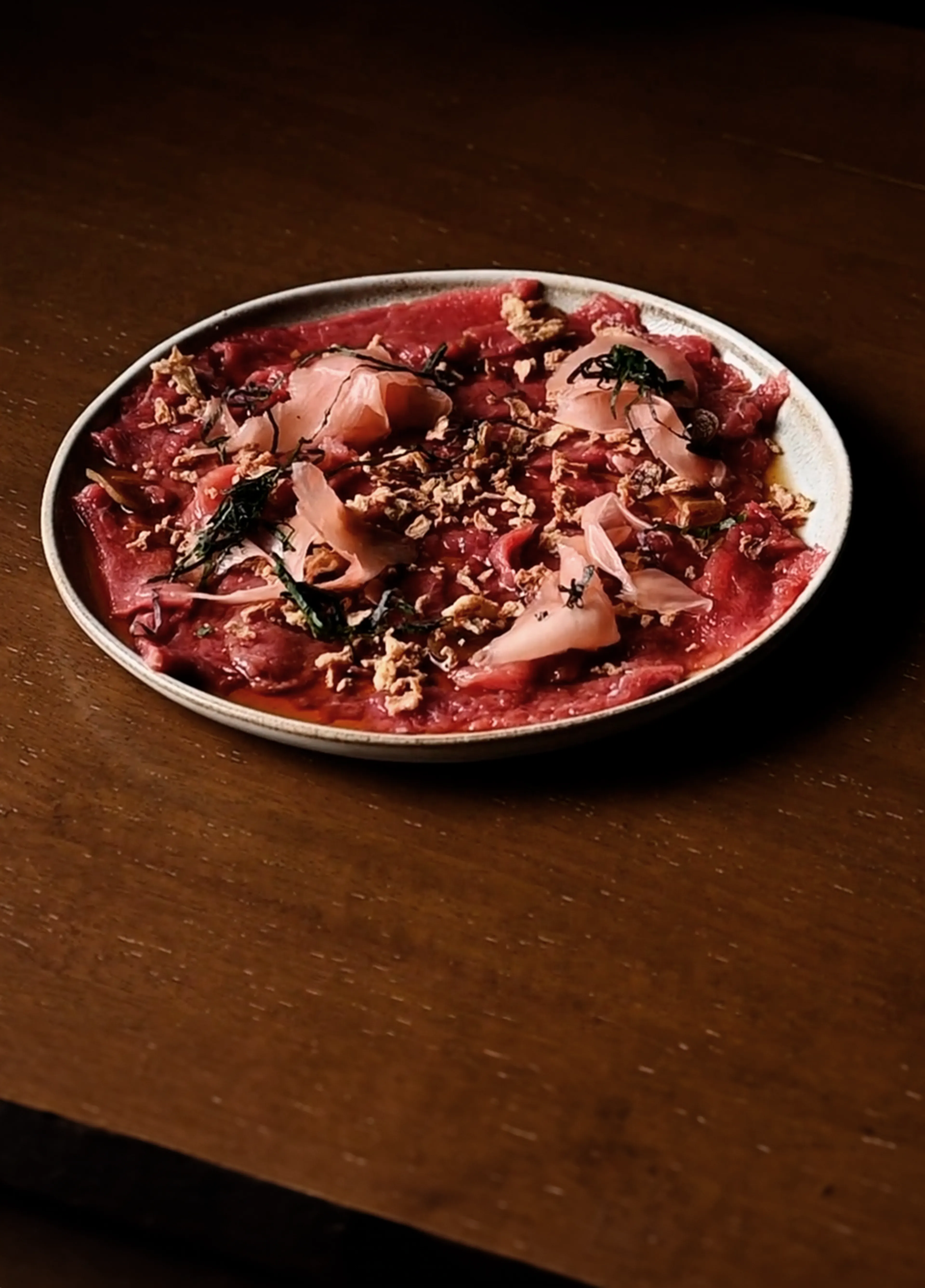 Carpaccio with Katsuoboshi Sauce