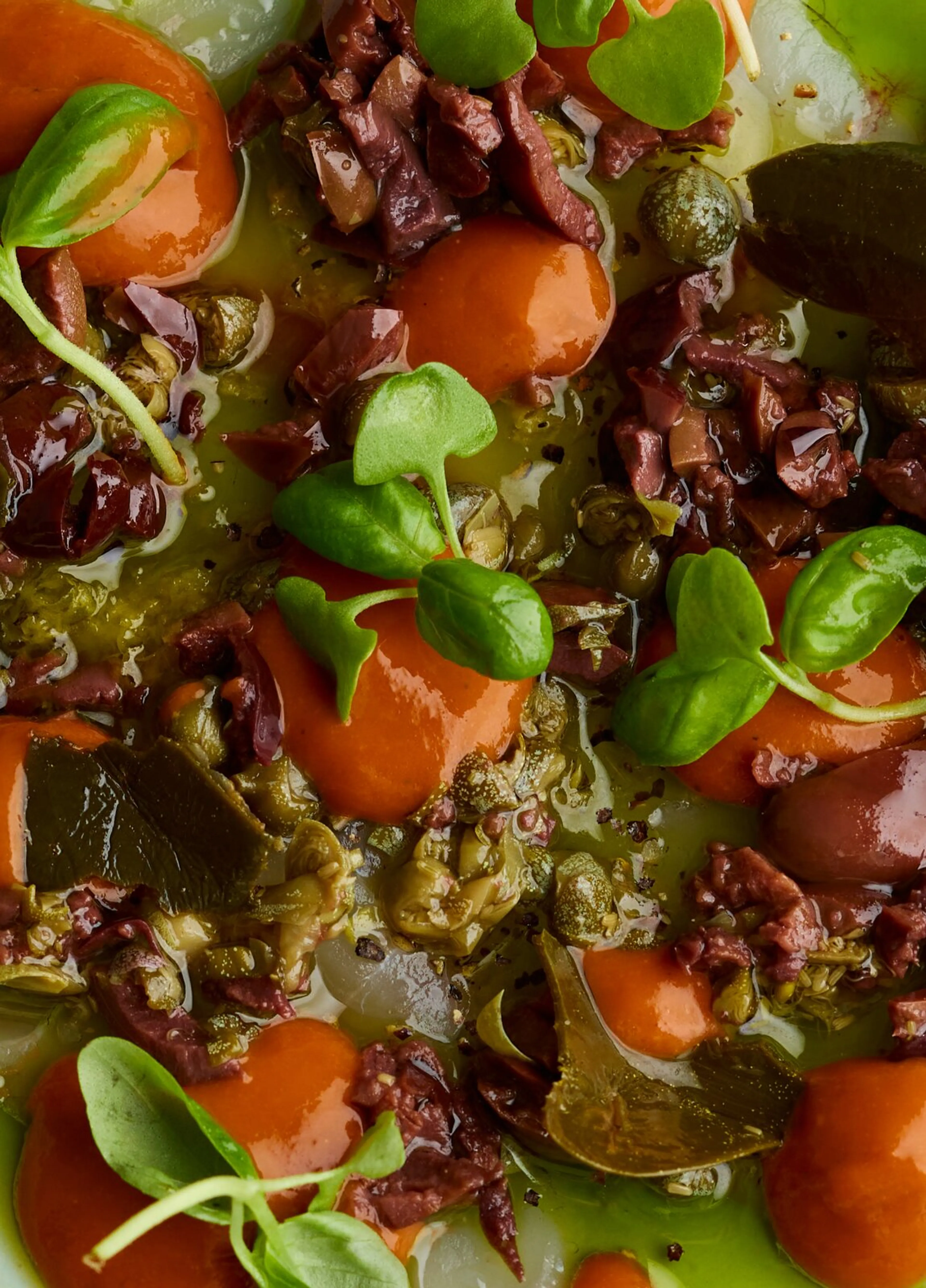 Sea Bass Crudo with Tomato Sauce