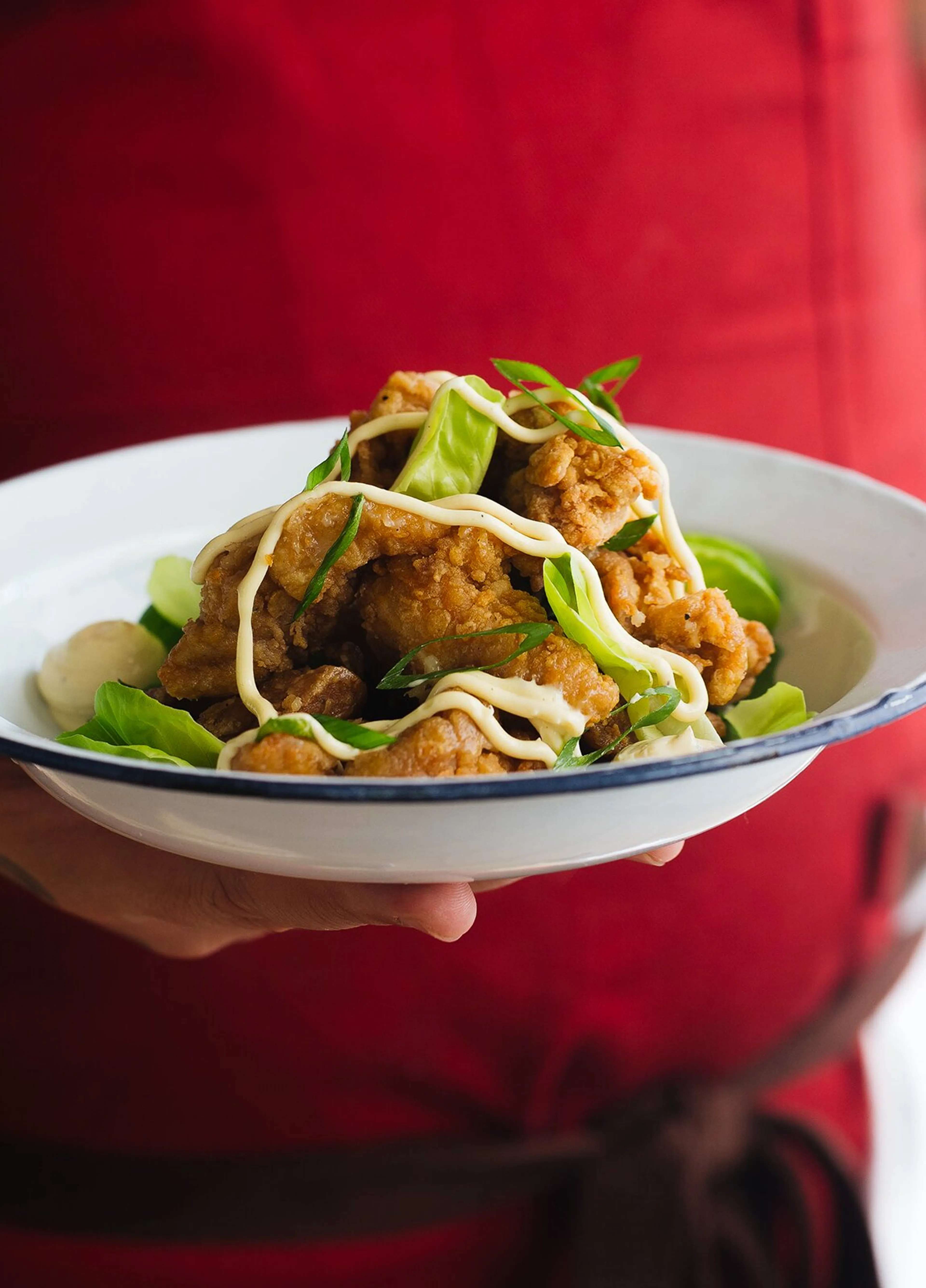 Fried Chicken with Roasted Garlic